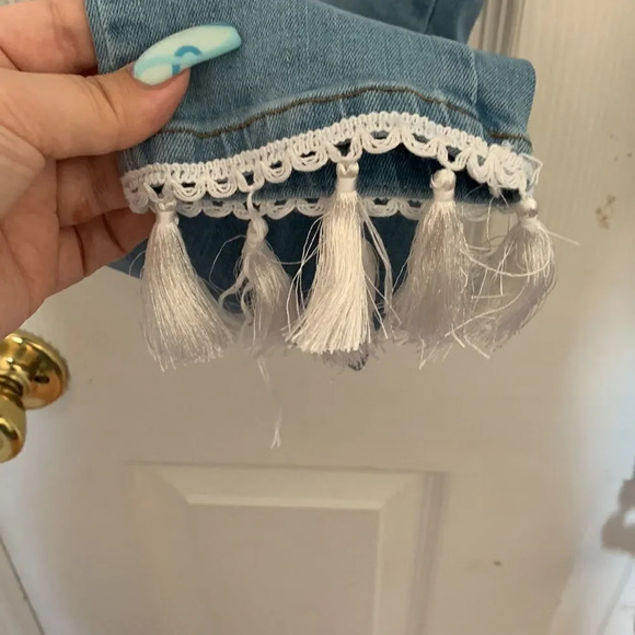 Goldenpoint  Floral Tassel Jeans - Picture 4 of 7
